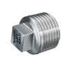 Square plug 40 bar type R238 in stainless steel, male thread BSPT 2.1/2"